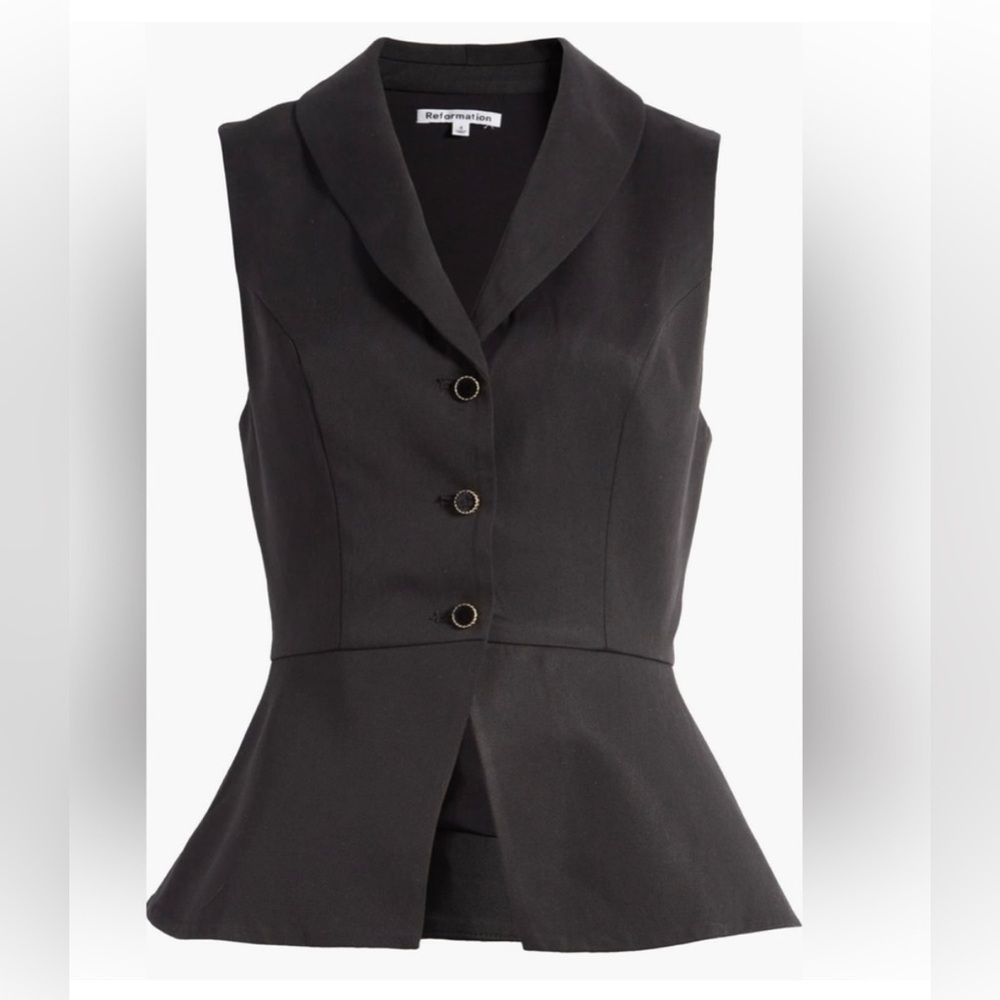 Reformation Black Vest with black/gold buttons - Picture 2 of 5